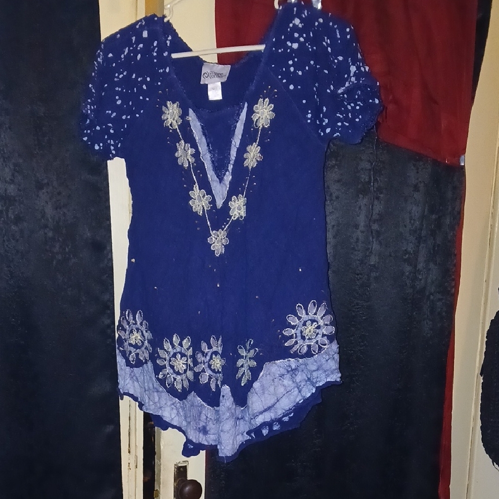 Chic Navy Floral Women's Blouse